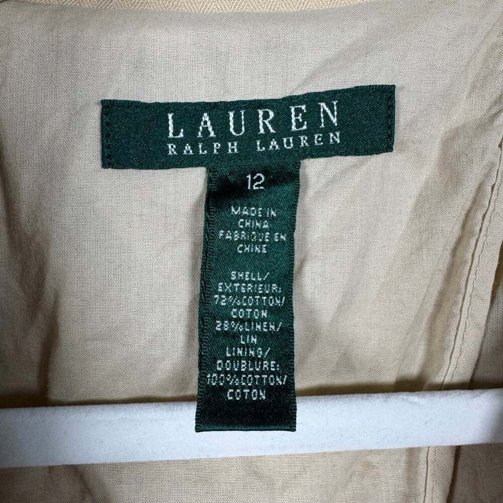 Lauren Ralph Lauren Khaki Jacket Size 12 - Picture 5 of 6